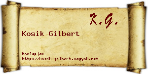 Kosik Gilbert névjegykártya